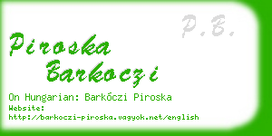 piroska barkoczi business card